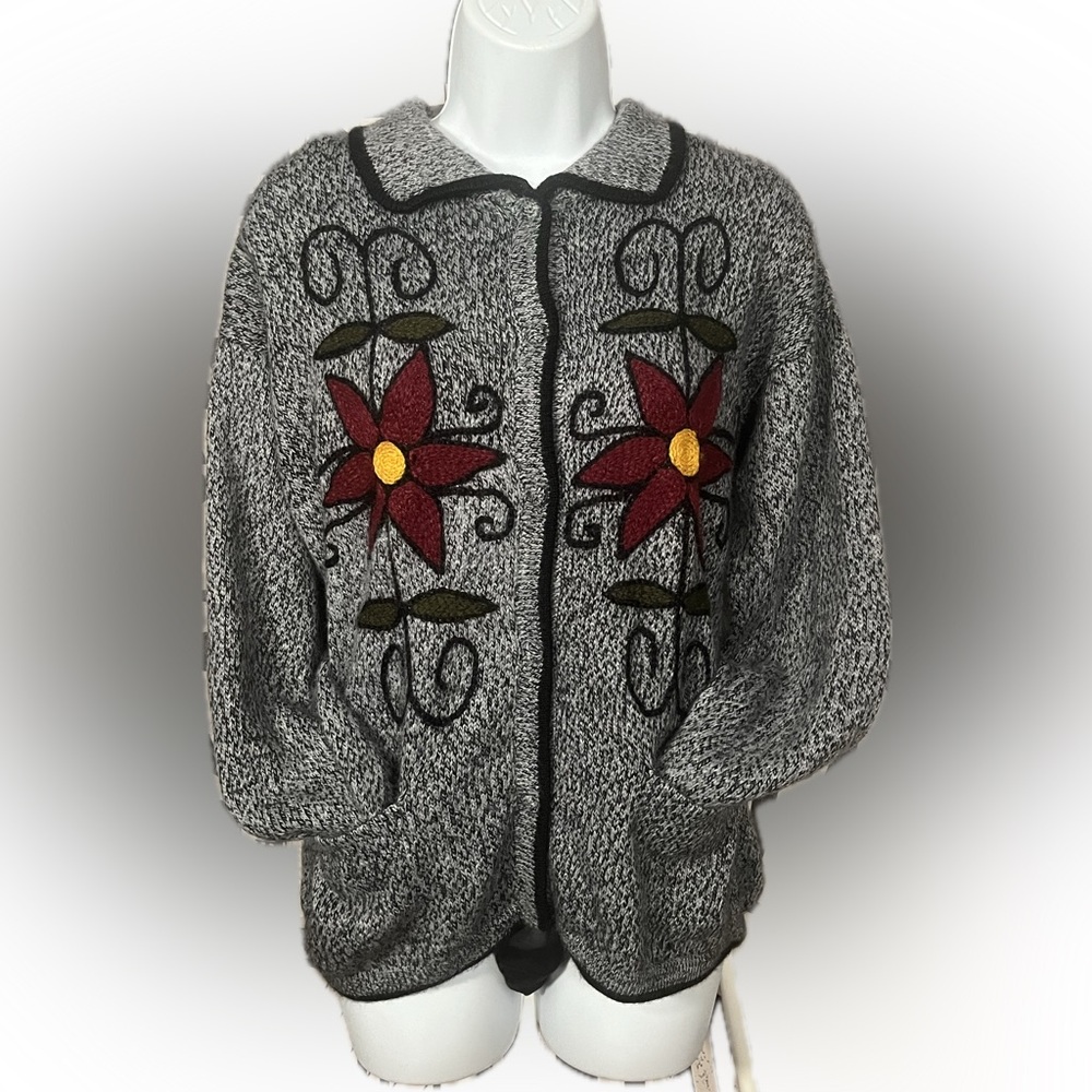 Handmade Peruvian Alpaca Cozy Granny Cardigan Sweater